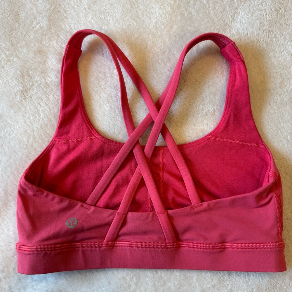 lululemon energy racerback sports bra hot pink women’s size 4